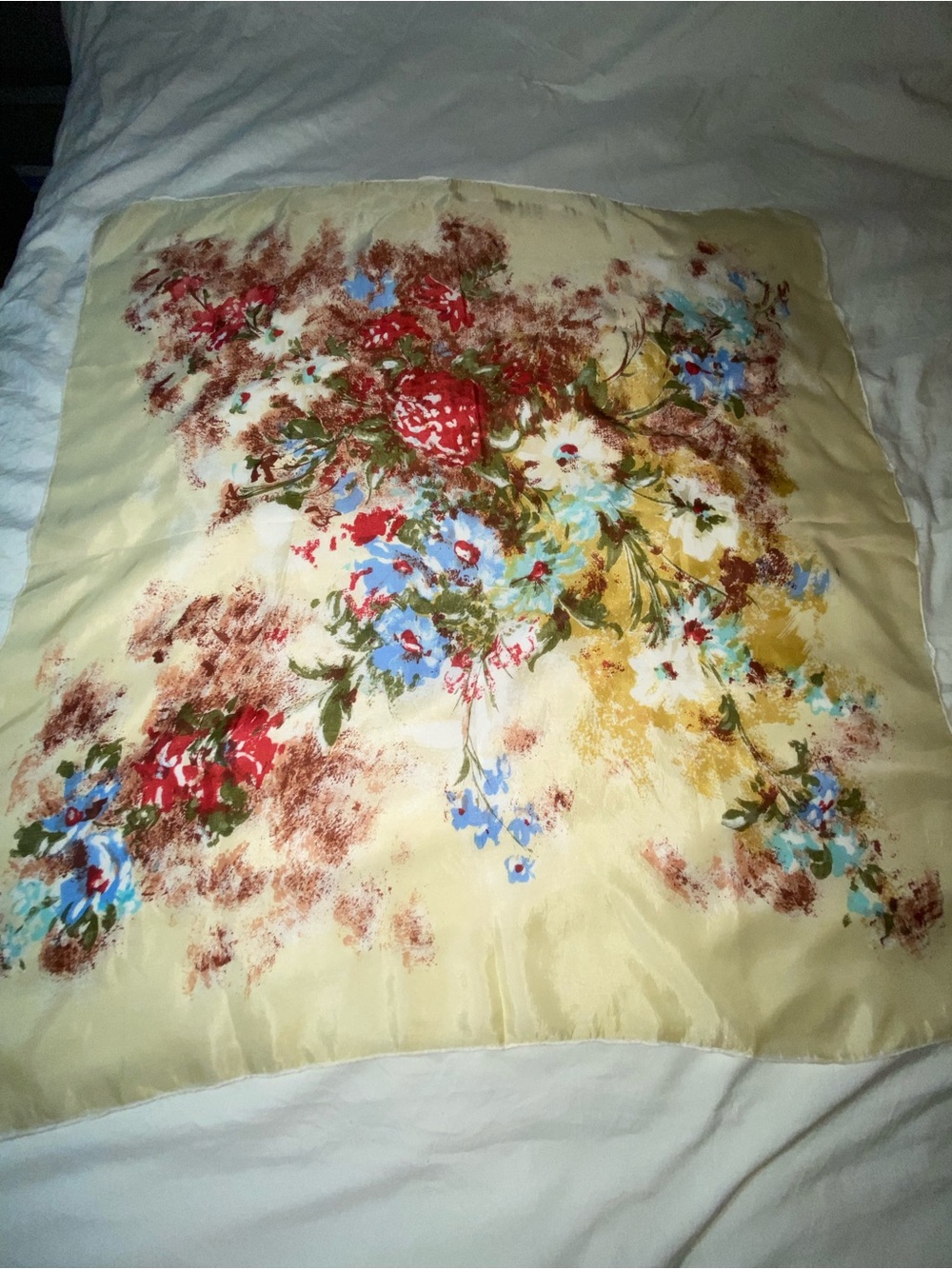 Vintage silky scarf flowered